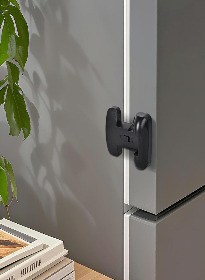 YCT قفل باب الثلاجة والفريزر المقاوم للأطفال من YCT، يناسب حتى 1 بوصة (25 مم)، شريط مانع للتسرب للأطفال الصغار والأطفال، لا حاجة لأدوات أو مثقاب (رمادي، قطعتان) - Image 1